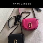 MARC JACOBS-032 新款潮流里外全皮女士單肩斜背包玫紅色