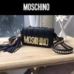 moschino-039 鬼爪鏈條流蘇包意大利進口山羊皮金屬混合編織單肩斜挎包