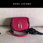 MARC JACOBS-032 新款潮流里外全皮女士單肩斜背包玫紅色