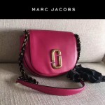 MARC JACOBS-032 新款潮流里外全皮女士單肩斜背包玫紅色