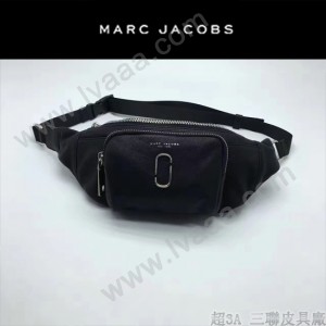 MARC JACOBS-035 正品最新款時尚三羊皮柔軟黑色腰包