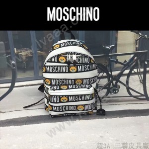 Moschino-040 莫斯奇諾小熊印花布時尚潮流雙肩包