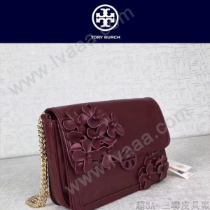 Tory Burch-053 牛皮花朵女士鏈條單肩斜挎包