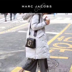 Marc Jacobs-011 宋佳同款蛇形金屬扣黑色牛皮小號單肩斜挎包