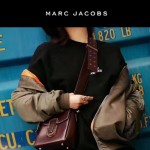 Marc Jacobs-06-2 范瑋琪同款蛇形金屬扣棗紅色牛皮大號單肩斜挎包