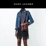 Marc Jacobs-011-2 宋佳同款蛇形金屬扣棗紅色牛皮小號單肩斜挎包