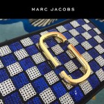 Marc Jacobs-03-5 劉詩詩同款snapshot藍白輻射亮片原版爆裂紋牛皮相機包