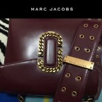 Marc Jacobs-06-2 范瑋琪同款蛇形金屬扣棗紅色牛皮大號單肩斜挎包