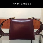 Marc Jacobs-06-2 范瑋琪同款蛇形金屬扣棗紅色牛皮大號單肩斜挎包