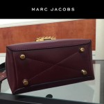 Marc Jacobs-011-2 宋佳同款蛇形金屬扣棗紅色牛皮小號單肩斜挎包
