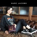 Marc Jacobs-011-2 宋佳同款蛇形金屬扣棗紅色牛皮小號單肩斜挎包