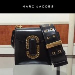 Marc Jacobs-011 宋佳同款蛇形金屬扣黑色牛皮小號單肩斜挎包