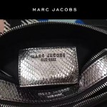 Marc Jacobs-04 貴奢華銀色蛇紋配日月刺繡鑲鑽單肩斜挎包相機包