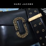 Marc Jacobs-06 宋佳同款蛇形金屬扣黑色牛皮大號單肩斜挎包