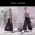 Marc Jacobs-011-2 宋佳同款蛇形金屬扣棗紅色牛皮小號單肩斜挎包