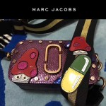 Marc Jacobs-05 個性百搭新款紫色蛇紋配蘑菇亮片單肩斜挎包相機包