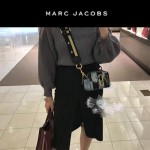 Marc Jacobs-010 春夏系列宋茜同款牛仔布拼接徽章單肩斜挎包相機包