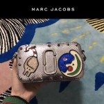 Marc Jacobs-04 貴奢華銀色蛇紋配日月刺繡鑲鑽單肩斜挎包相機包