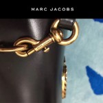 Marc Jacobs-06 宋佳同款蛇形金屬扣黑色牛皮大號單肩斜挎包