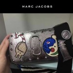Marc Jacobs-04 貴奢華銀色蛇紋配日月刺繡鑲鑽單肩斜挎包相機包
