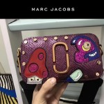 Marc Jacobs-05 個性百搭新款紫色蛇紋配蘑菇亮片單肩斜挎包相機包