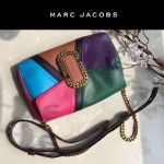 Marc Jacobs-013 復古新款蛇形金屬扣拼色羊皮單肩斜挎包
