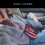 Marc Jacobs-06-2 范瑋琪同款蛇形金屬扣棗紅色牛皮大號單肩斜挎包