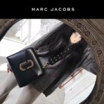 Marc Jacobs-06 宋佳同款蛇形金屬扣黑色牛皮大號單肩斜挎包