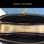 Marc Jacobs-03-4 劉詩詩同款snapshot黃白輻射亮片原版爆裂紋牛皮相機包