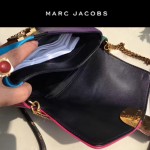 Marc Jacobs-013 復古新款蛇形金屬扣拼色羊皮單肩斜挎包
