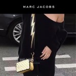 Marc Jacobs-03-4 劉詩詩同款snapshot黃白輻射亮片原版爆裂紋牛皮相機包