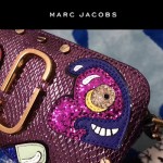 Marc Jacobs-05 個性百搭新款紫色蛇紋配蘑菇亮片單肩斜挎包相機包