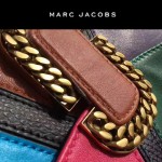 Marc Jacobs-013 復古新款蛇形金屬扣拼色羊皮單肩斜挎包