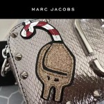 Marc Jacobs-04 貴奢華銀色蛇紋配日月刺繡鑲鑽單肩斜挎包相機包