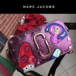 Marc Jacobs-05 個性百搭新款紫色蛇紋配蘑菇亮片單肩斜挎包相機包