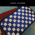 Marc Jacobs-03-5 劉詩詩同款snapshot藍白輻射亮片原版爆裂紋牛皮相機包