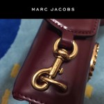 Marc Jacobs-011-2 宋佳同款蛇形金屬扣棗紅色牛皮小號單肩斜挎包