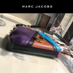 Marc Jacobs-013 復古新款蛇形金屬扣拼色羊皮單肩斜挎包