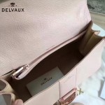 Delvaux-18-2 名媛必備brillant粉色原版粒面牛皮橫款大號手袋