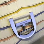 Delvaux-06-3 春夏專櫃定制款Brillant 彩虹系列白色原版鱷魚紋手提單肩包
