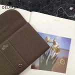 Delvaux-21-3 時尚復古Brillan Frence深灰色原版牛皮翻蓋錢包手拿包