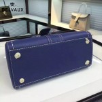 Delvaux-013-4 百搭新款手工車線brillan藍色原版TOGO皮豎款大號手袋