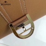 Delvaux-013-6 百搭新款手工車線brillan土黃色原版TOGO皮豎款大號手袋