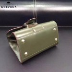 Delvaux-04-8 時尚復古brilliant 軍綠色原版BOX光面牛皮手提單肩包
