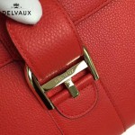 Delvaux-19-2 潮人必備新款brillant紅色原版牛皮豎款大號手提單肩包