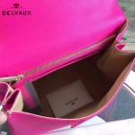 Delvaux-017 人氣熱銷brillant枚紅色原版粒面牛皮手提單肩包