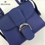 Delvaux-017-5 人氣熱銷brillant藍色原版粒面牛皮手提單肩包