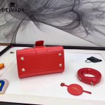 Delvaux-04-3 時尚復古brilliant 西瓜紅原版BOX光面牛皮手提單肩包