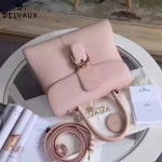 Delvaux-19-4 潮人必備新款brillant粉色原版牛皮豎款大號手提單肩包