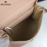 Delvaux-013-5 百搭新款手工車線brillan裸粉色原版TOGO皮豎款大號手袋